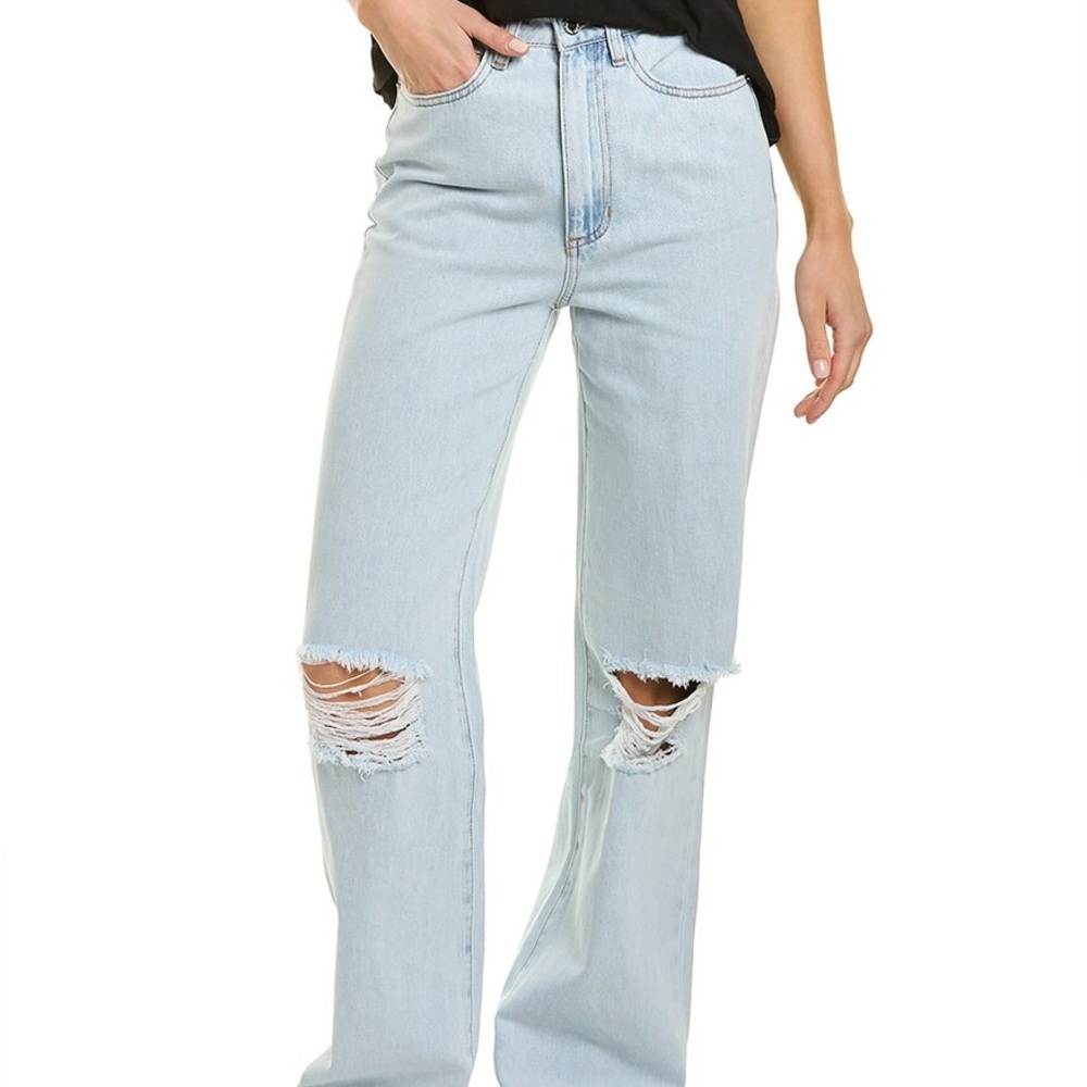 NWT WeWoreWhat Distressed High Rise Dad Jean Super Light Size 26